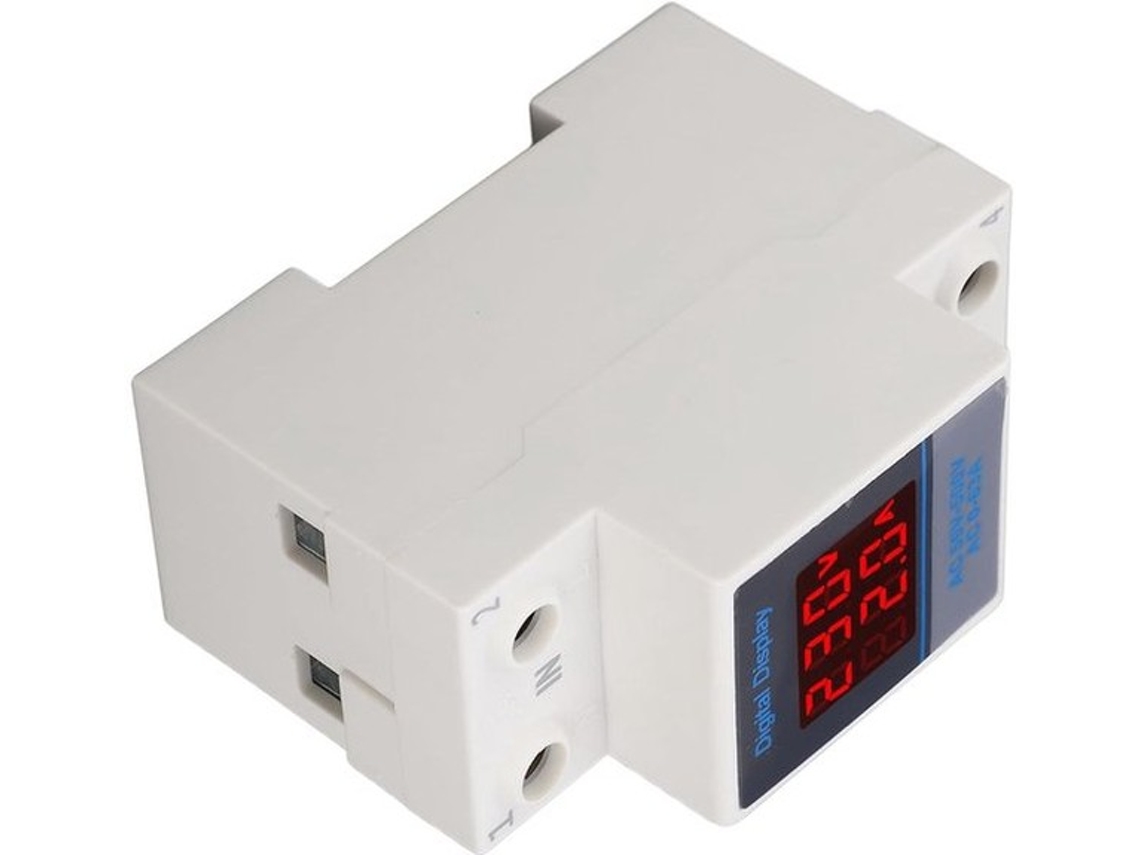 Ampèremeter De Encaixe Din Rail Com Display Duplo Multímetro Com Voltímetro De Potência