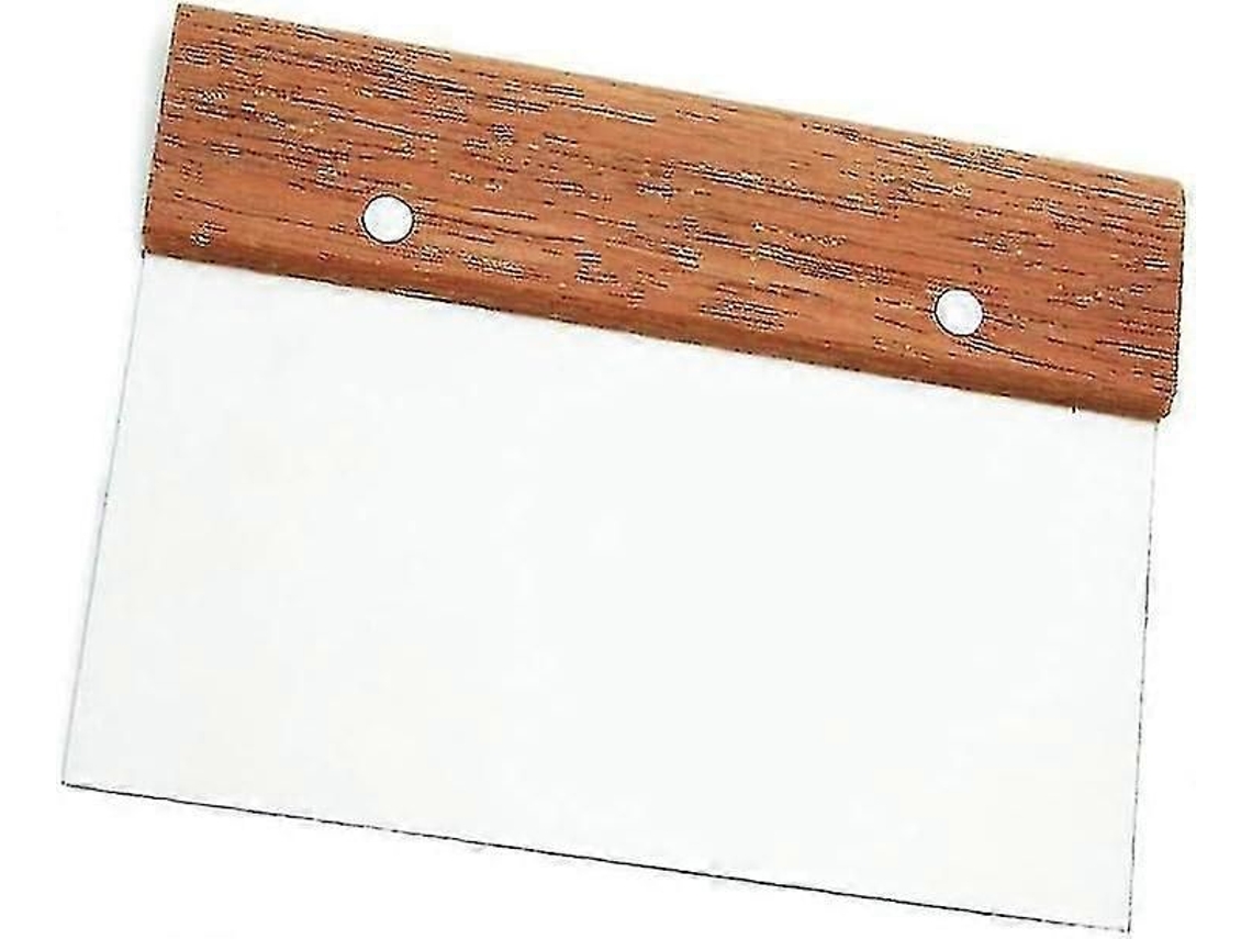 Raspador De Bancada De Aço Inoxidável 6 X 4 Polegadas, Com Cabo De Madeira, Para Massa E Corte