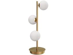 Abajur Mesa 3 Globos Luz Aço G9 Latão 24x24x53cm VELTRIX