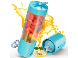 Lurelia Liquidificador Portátil Recarregável Usb, 450ml, 6 Lâminas, Aço Inoxidável, Para Smoothies, Azul