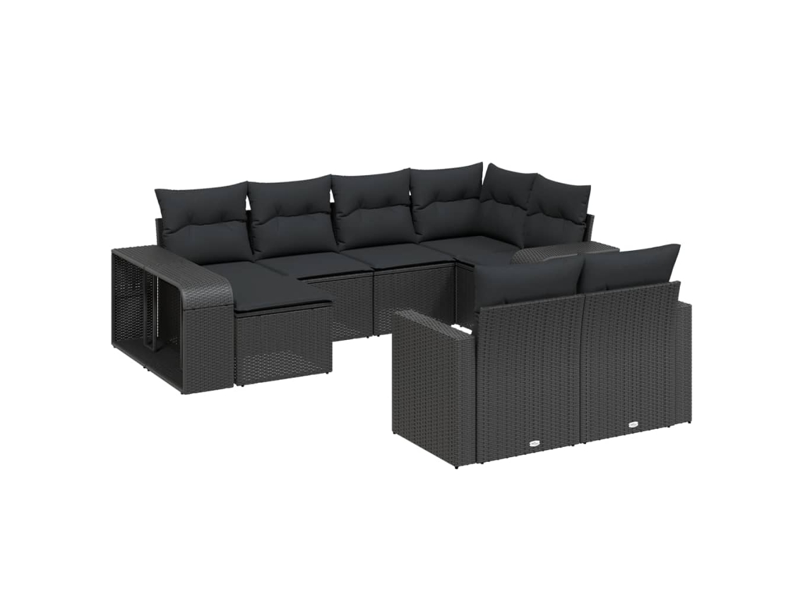 Garden Sofa Set, Garden Sofa Sets Vidaxl Preto Rattan / Vime (n/a)