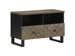 Vidaxl Móvel De Tv 70x33x46 Cm Madeira De Mangueira Maciça Preto
