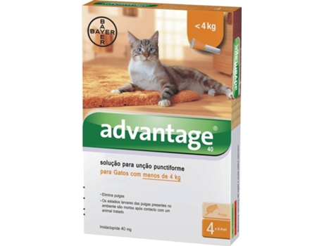Desparasitante para Gatos ADVANTIX Pipetas (Até 4 kg - 4x0,4 ml)