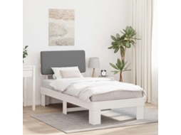 Vidaxl Estrutura De Cama Com Cabeceira Estofada Cinzento-claro