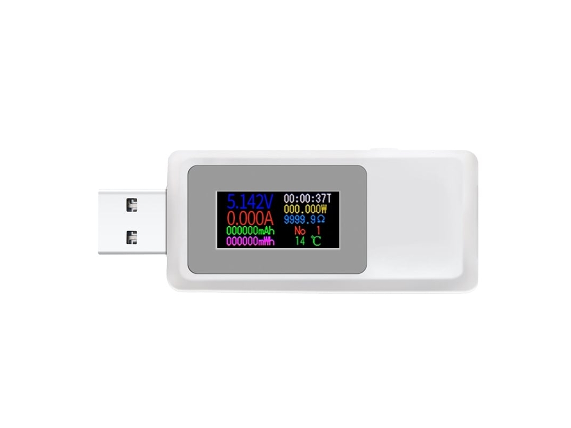 Testador Usb Keweisi Kws mx19 Dc 4 30 V / 0 5 a para Medição de Tensão e Corrente para Carregador Usb Sya001527001b (branco)
