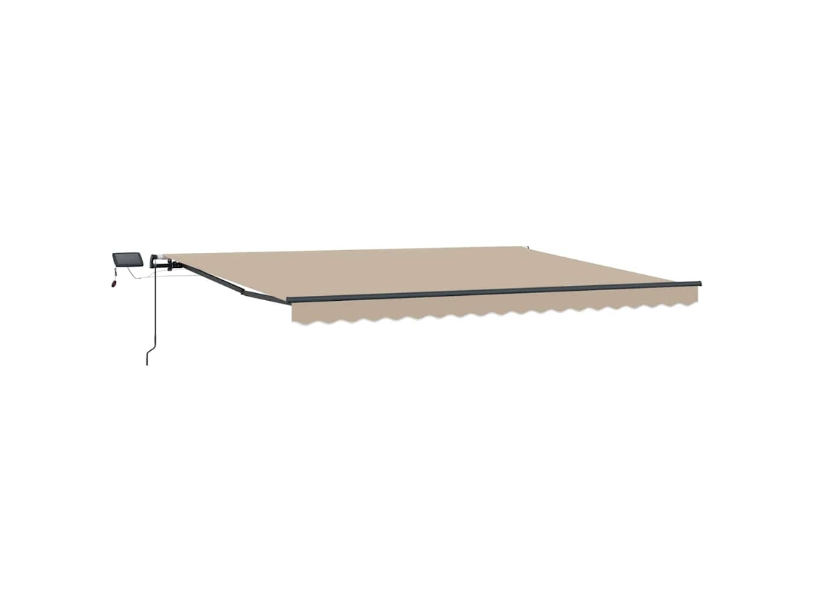 Toldo Retrátil com Luzes de Tira LED Bege 400x300 cm Tecido MAISON EXCLUSIVE