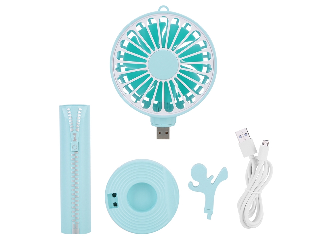 Ventilador De Bolso Laxiscreed Com Banco De Energia Integrado E Fecho Zíper, Portátil Para Resfriamento E Carregamento