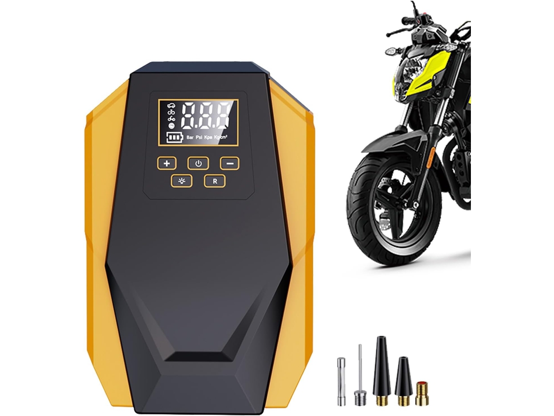 Compressor De Ar Portátil Com Visor Digital E Desligamento Automático.
