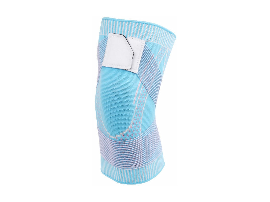 Joelheiras de compressão elástica para homens e mulheres, suporte para os joelhos, para fitness, basquete e vôlei, azul, tamanho G AQUAFORGE