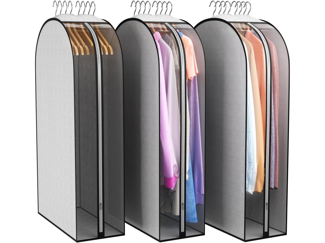 Sacos De Roupa Plissados ​​em Formato De Acordeão - Ideais Para Pendurar Roupa, (40 Polegadas), Pacote De 3 Unidades Panoona