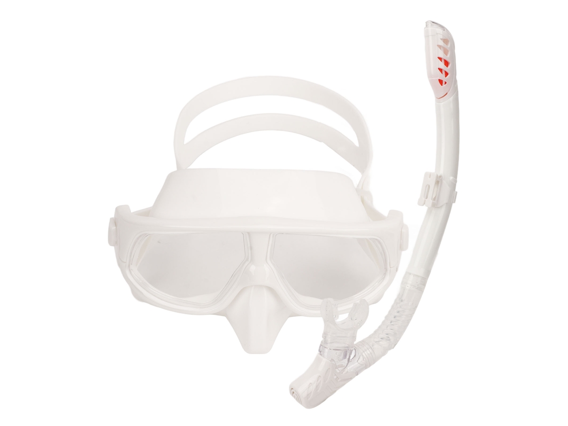 Conjunto de snorkel profissional com óculos antiembaçante, anti vazamento, visão larga, ajuste confortável, branco | S/MARCA