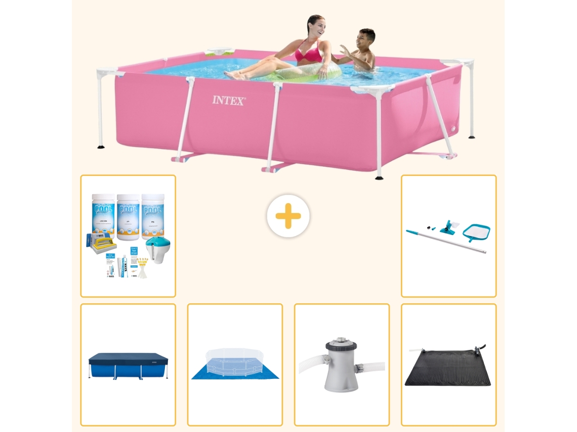 Intex Piscina Com Estrutura Retangular - 220x150x60 Cm - 7-peças Scb97
