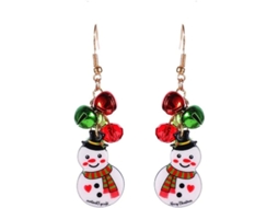 Brincos De Sino De Boneco De Neve Vermelho E Verde Para Natal Decorações Femininas Meninas Adolescentes