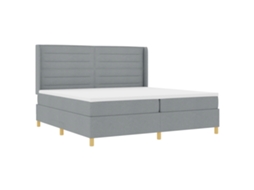 Conjunto 1 Cama Box Vidaxl Cinzento-claro Tecido (200 X 200 Cm)