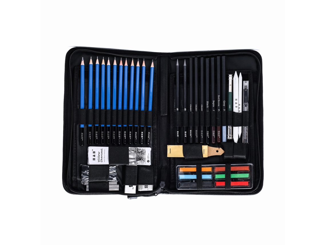 Estojo De Pintura  H&b (48 Peças - Azul)*