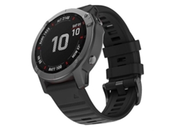 Lurelia Pulseira De Relógio Garmin Fenix 7x Preta Silicone, Acabamento Moderno