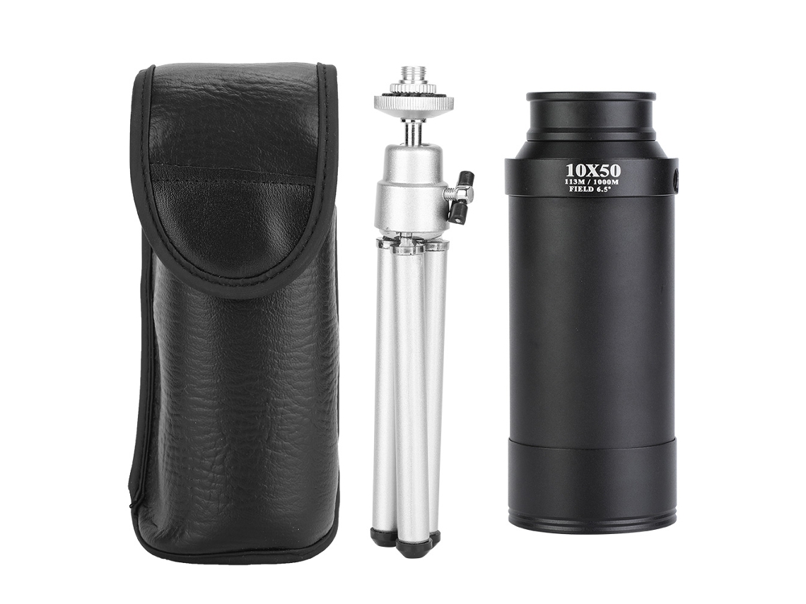 Telescópio Monocular Portátil Mini 10x para Camping Ao Ar Livre BRILVIBERA (preto)