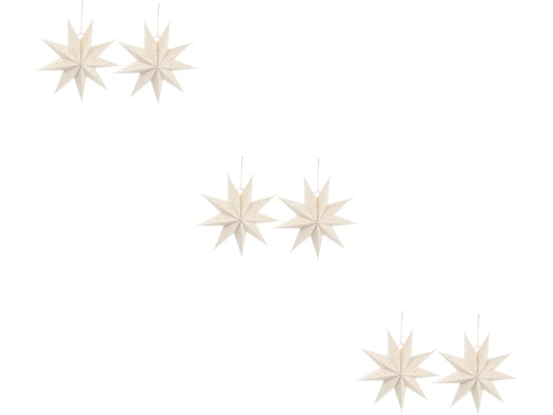 Conjunto De 3 Abajures Decorativos De Papel Com Estrelas Brancas Para Luminárias De Natal Suspensas, Capas Elegantes Para Lâmpadas