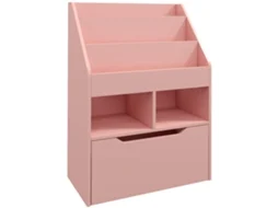 Estante Brinquedo Mdf, Nylon E Metal Cor Rosa 60x29,9x90 Cm Homcom