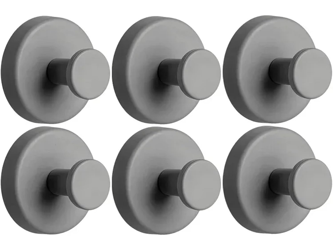 Conjunto de 6 Ganchos com Ventosa para Janela ou Porta de Banheiro, para Roupão | S/MARCA
