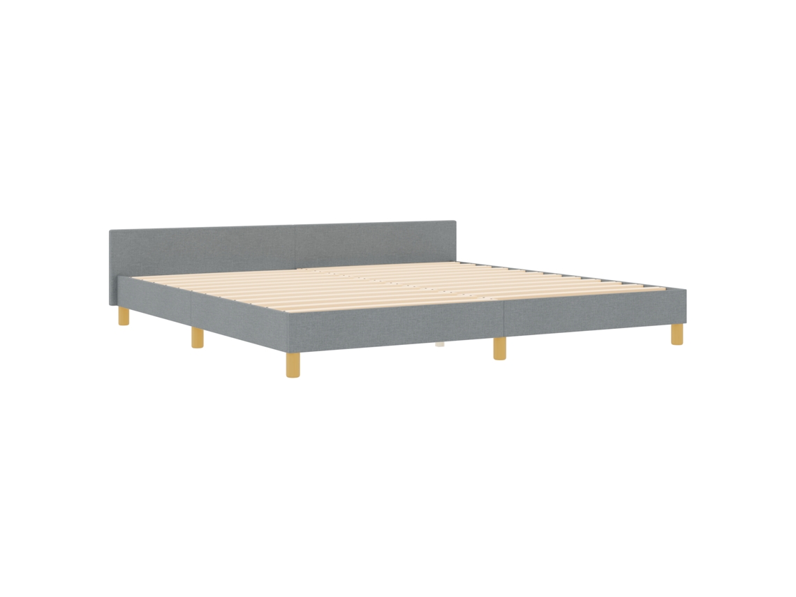 Conjunto 1 Estrado De Cama Plataforma Vidaxl Cinzento-claro Tecido (200 X 200 Cm)