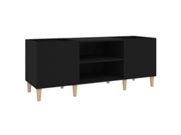 Record Cabinet, Record Cabinets Vidaxl Preto Madeira Processada (121 X 38 X 48 Cm)