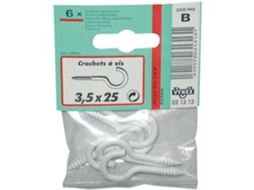 Gancho De Parafuso Vynex 4x30 Mm Aço Rilsanizado Saco De 5 Ganchos