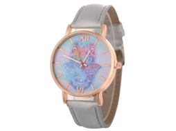 Relógio de quartzo casual unissex elegante, ideal para presente de casais (cinza)