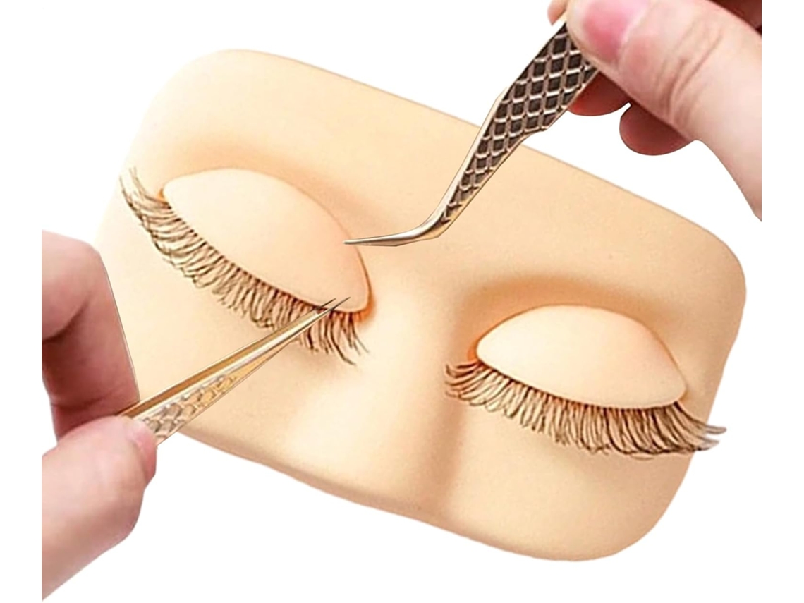 Manequim Cabeça Para Cílios Reutilizável E Macia Em Silicone