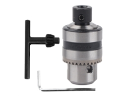 Mandril de 3 garras com encaixe tipo chave e furo de fixação de 8 mm para máquinas de polimento e retificação.