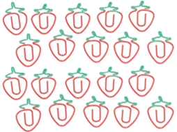 Conjunto de 100 Clips de Papel Metálicos Resistentes no Formato Morango, Bonitos e Grandes, Ideais para Mesa e Casa