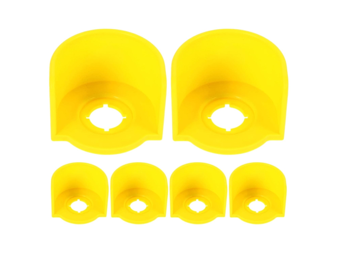 Capa protetora para botão de parada de emergência de 22 mm, em plástico, pacote com 6 unidades.