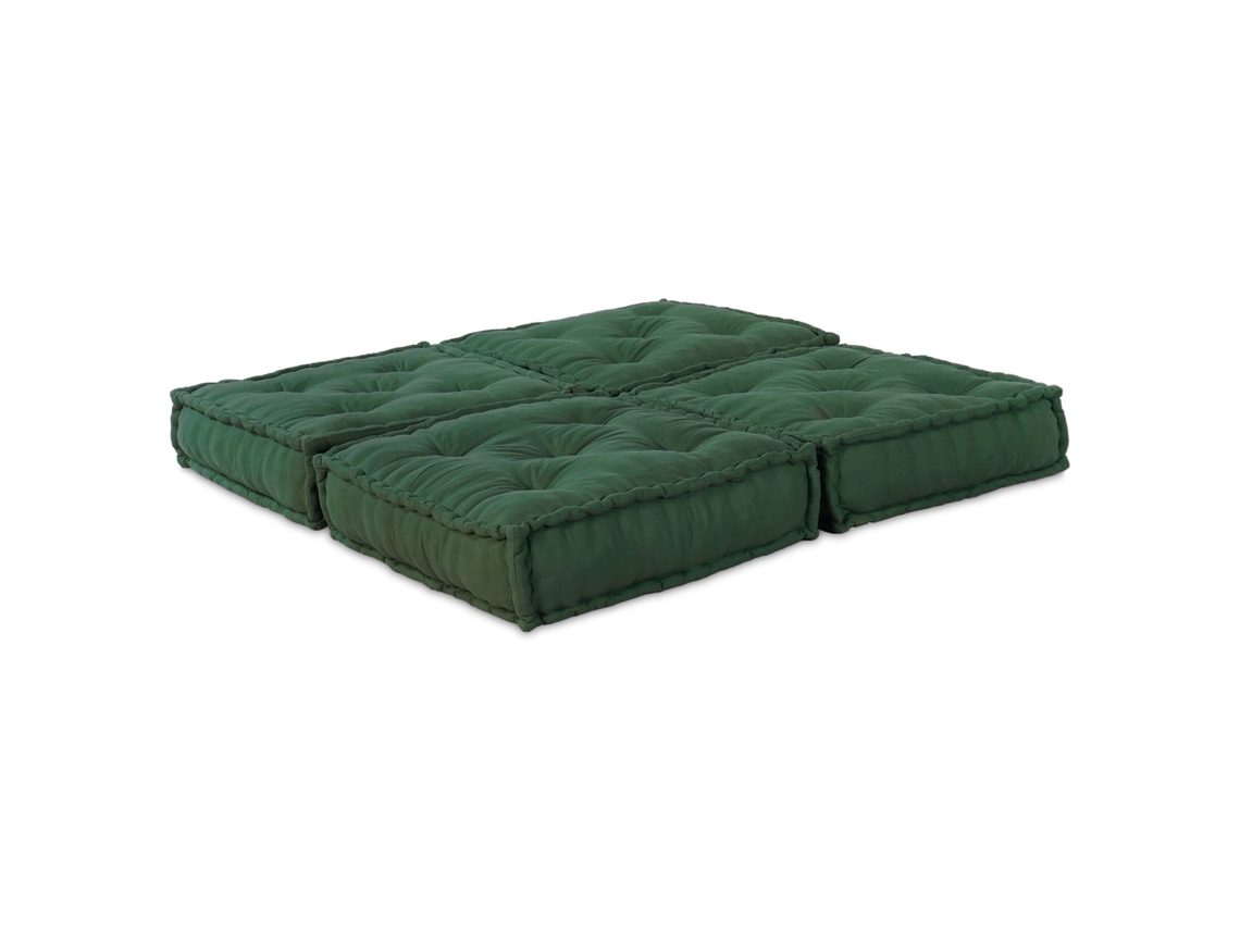 Puff Modular 2 Peças Verde Tecido Lovely Home