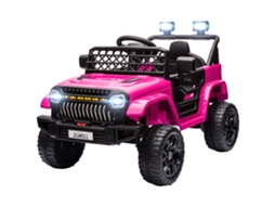 Motocicleta elétrica infantil 12v com rodas auxiliares, buzina, rosa, até 30kg | S/MARCA