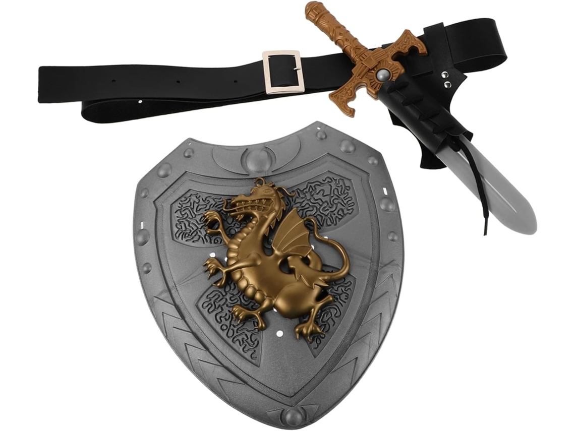 Escudo De Couro Para Fantasia Medieval, Garfo Para Cosplay, Acessórios
