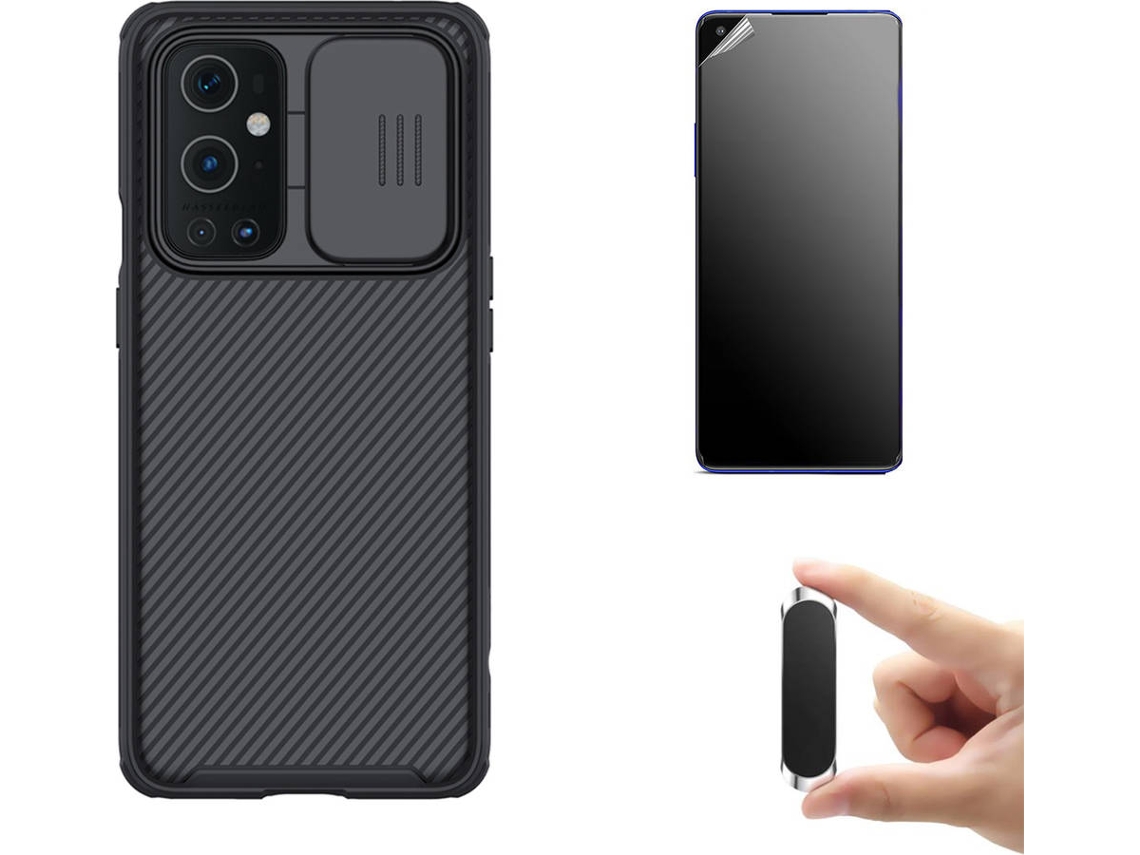 Kit Película OnePlus 9 Capa Nillkin Camshield eSuporte Magnético Preto