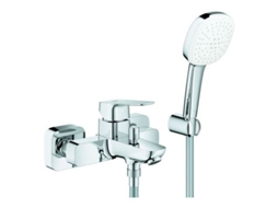 Misturadora Monocomando De Banheira Grohe Cubeo, Projeção 167 Mm, Montagem Na Parede, Incl. Conjunto De Chuveiro De Mão Tempesta 110 Cube, 1018140000,