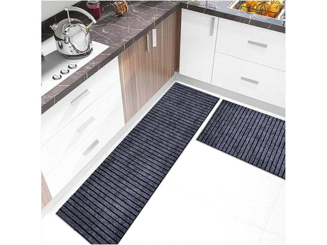 Rebe alfombra Larga Cocina Lavable Antideslizante Suave para Cocina Entrada Terraza Gris 50x80cm