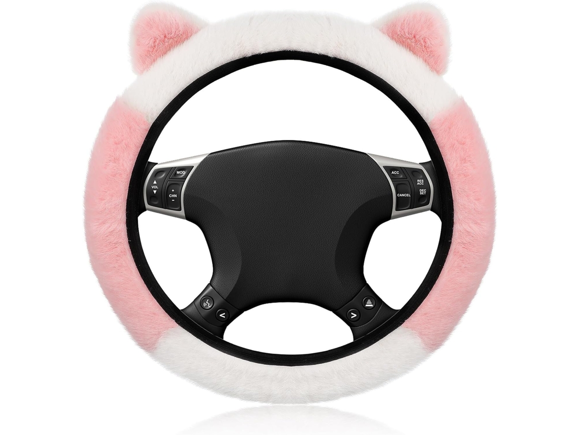 Capa De Volante De Carro Em Pelúcia Elástica Antiderrapante