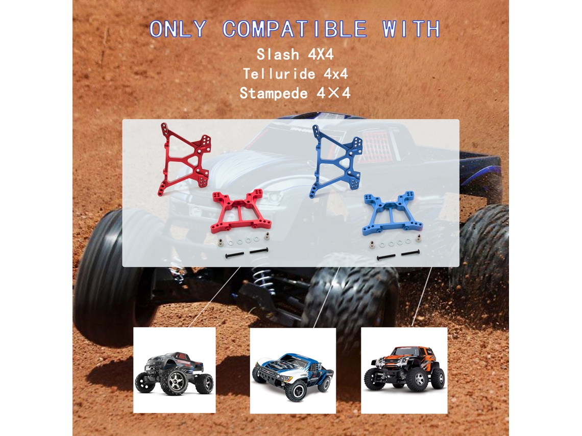 Mali suporte de Amortecedor Traseiro de Liga de Alumínio para Rally Slash Stampede Telluride 4x4 Substitui 6838