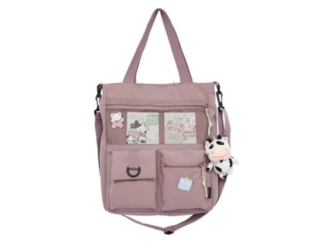 Mochila Fofa Com Lindo Broche E Acessório Para Meninas, Bolsa De Ombro, Rosa