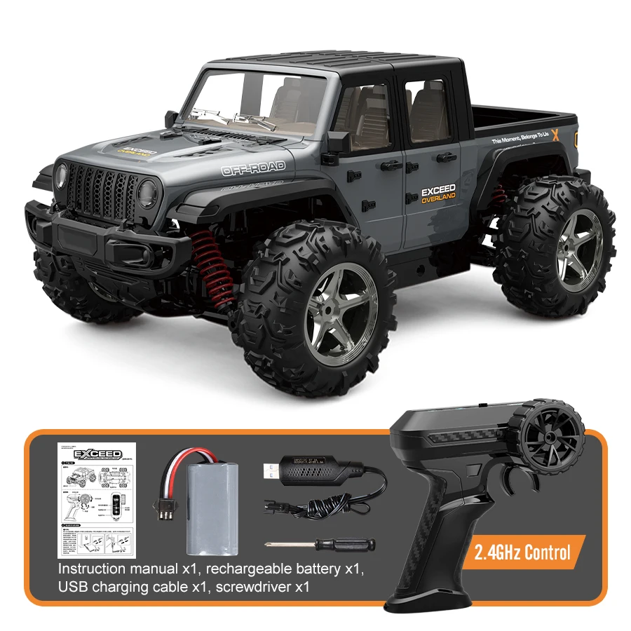 (cinza) Modelo De Veículo Off-road Infantil De Alta Velocidade Com Controle Remoto, Tração Nas Quatro Rodas E Capacidade De Escalada.