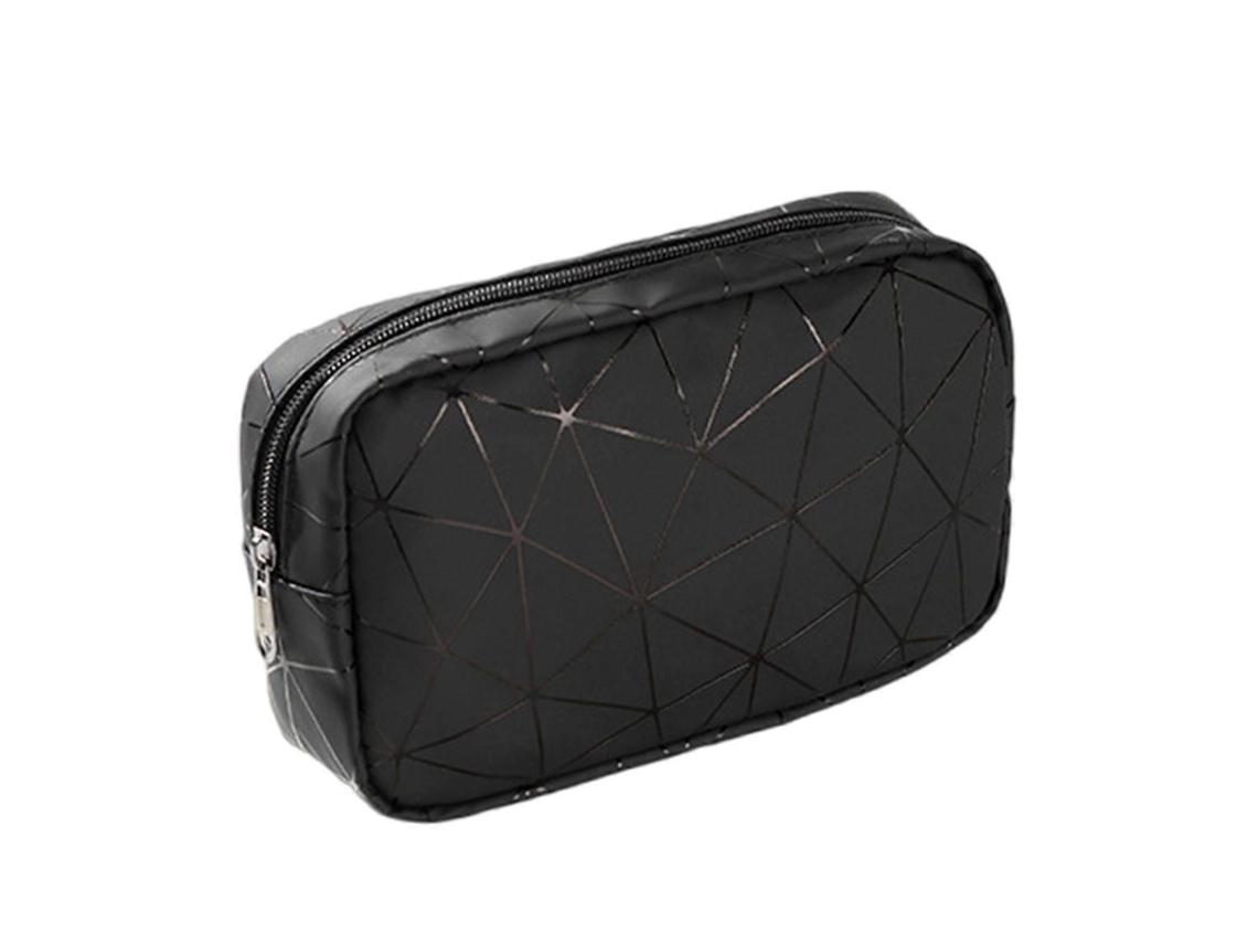 Nécessaire De Viagem Portátil Para Maquiagem, Feita De Poliéster, Com Bolso Multifuncional Para Cosméticos, Na Cor Preta. Hengjian