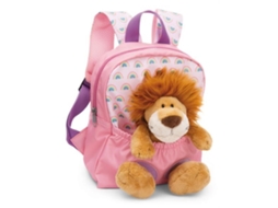 Nici 49849 Mochila 21x26cm Mascote Leão Rosa 25cm