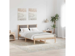 Vidaxl Estrutura De Cama Com Cabeceira Estofada Cinzento-acastanhado