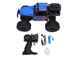 Primerox carro Off Road Rc com Spray e Luz 5 Canais Controle Remoto Liga Azul para Crianças