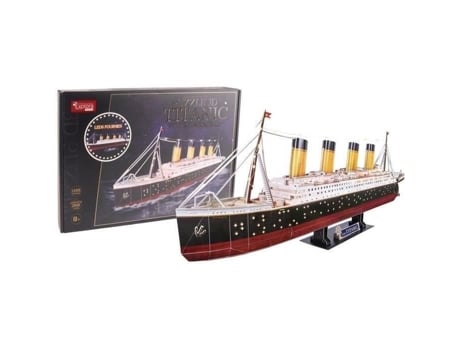 Quebra Cabeça 3d Luminoso Navio Titanic Jogo De Construção Explora 266 Peças A Partir De 8 Anos