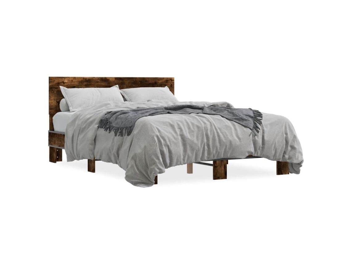 Bed Frame, Bed Frames Vidaxl Marrom Madeira Processada (140 X 200 Cm)