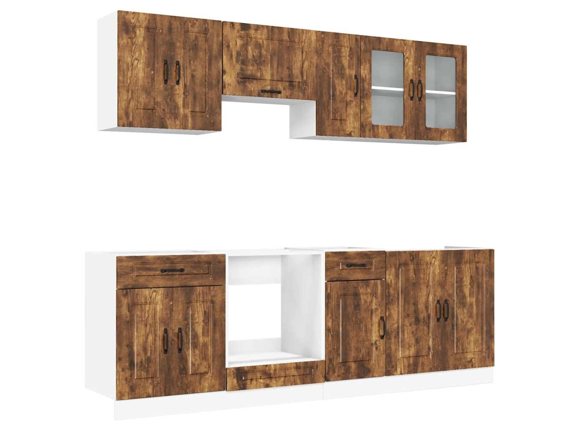 Kitchen Cabinet Set, Kitchen Cabinet Sets Vidaxl Marrom Madeira Processada (n/a)
