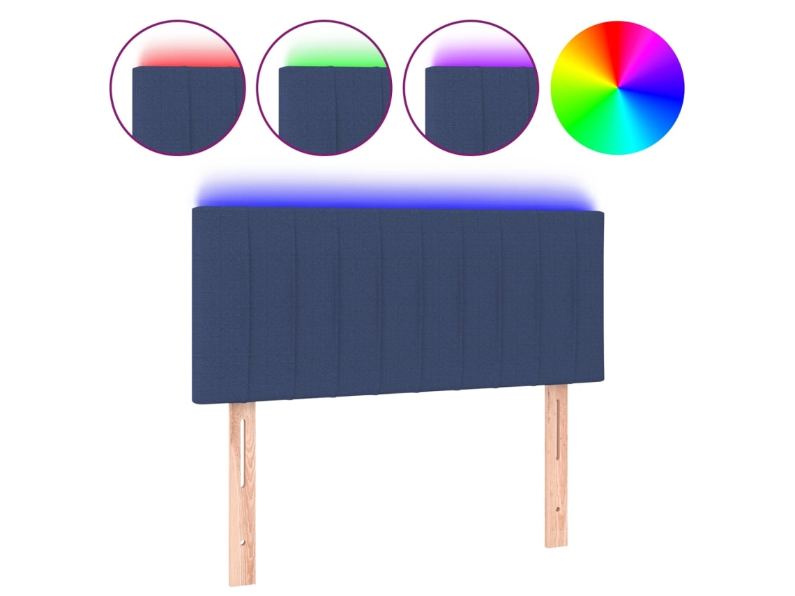 Led Headboard, Led Headboards Vidaxl Azul Tecido (100 X 5 X 78/88 Cm)